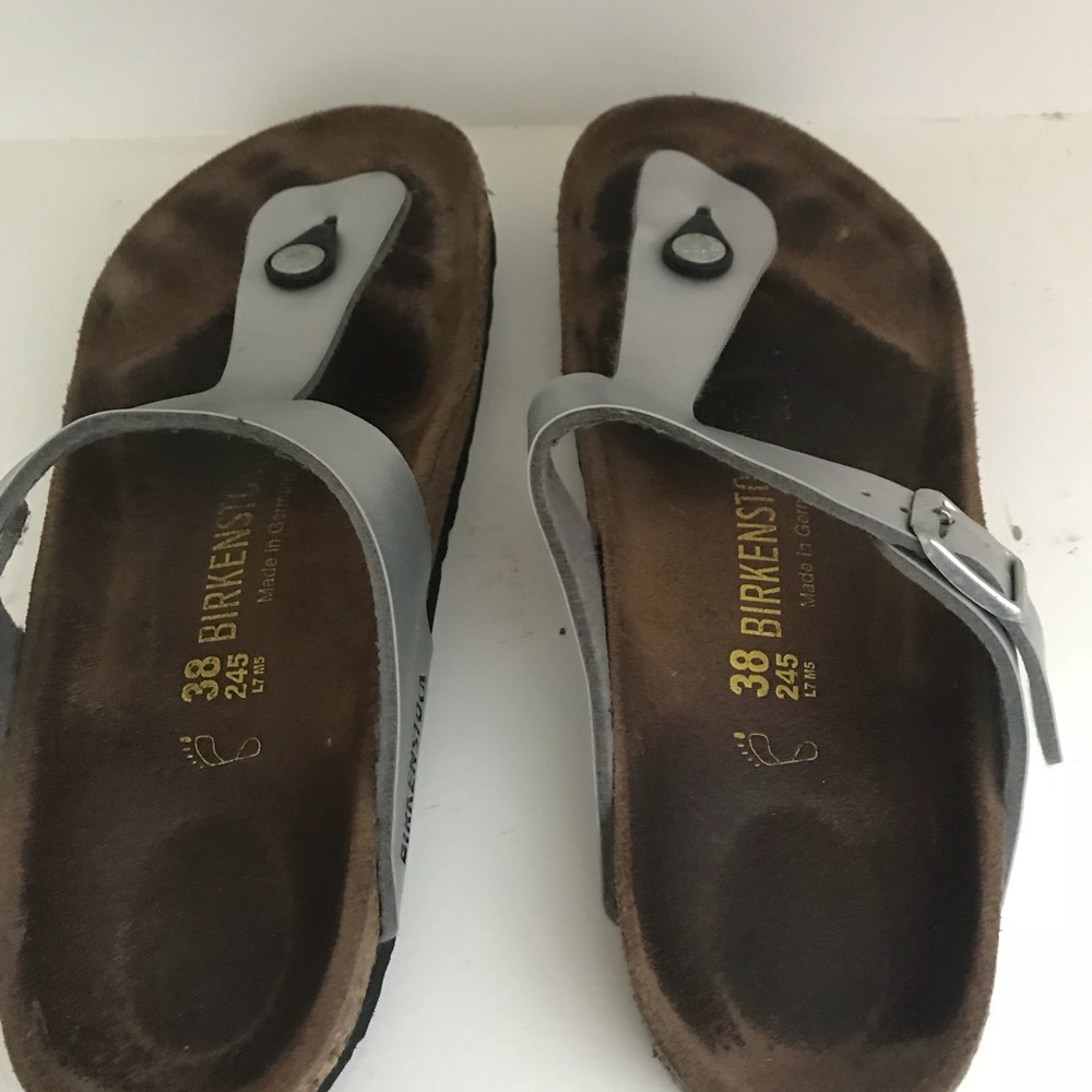 Silver Birkenstocks size 7 women’s